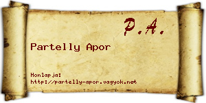 Partelly Apor névjegykártya